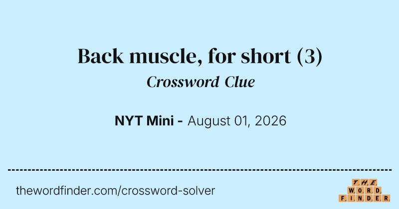 Back muscle, for short crossword clue image