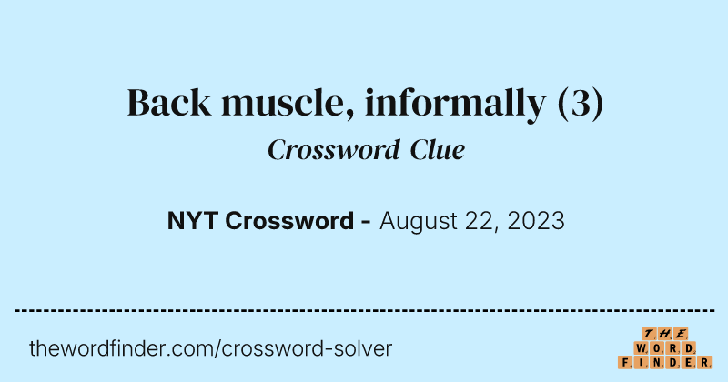 Back muscle, informally crossword clue image