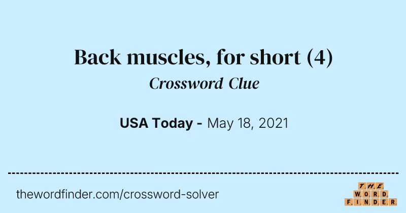 Back muscles, for short crossword clue image