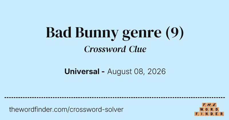 Bad Bunny genre crossword clue image