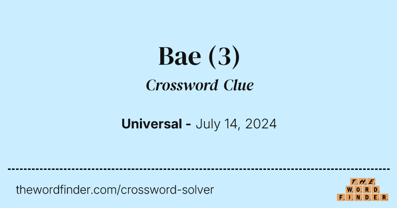 Bae crossword clue image