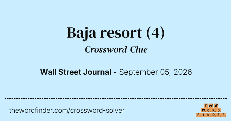 Baja resort crossword clue image