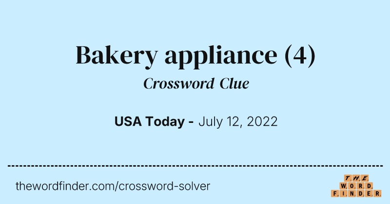 Bakery appliance crossword clue image