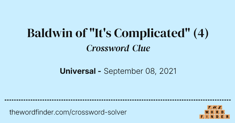 Baldwin of "It's Complicated" crossword clue image
