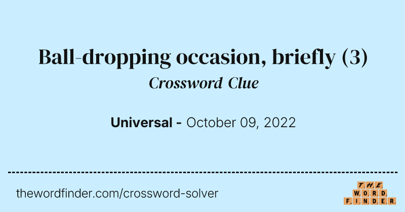 Ball-dropping occasion, briefly crossword clue image