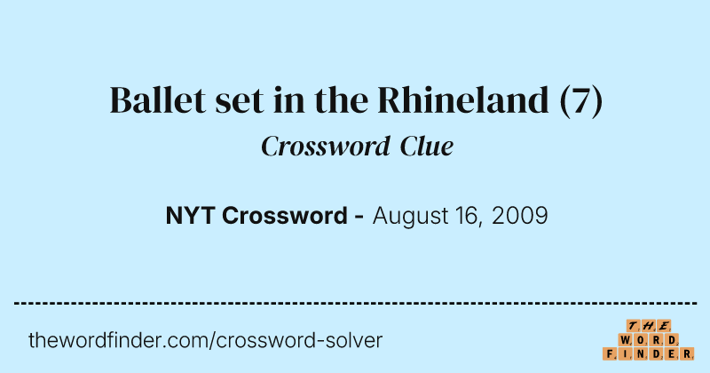 Ballet set in the Rhineland crossword clue image