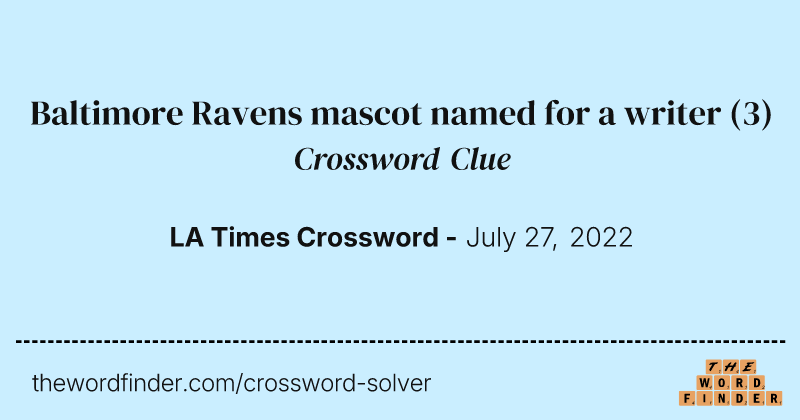 Baltimore Ravens mascot named for a writer crossword clue image