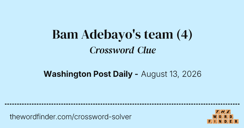 Bam Adebayo's team crossword clue image