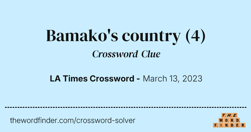 Bamako's country crossword clue image