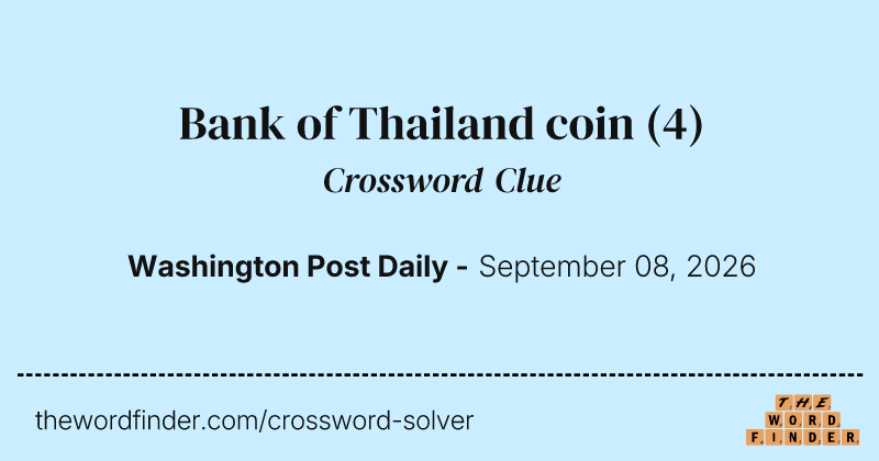 Bank of Thailand coin crossword clue image