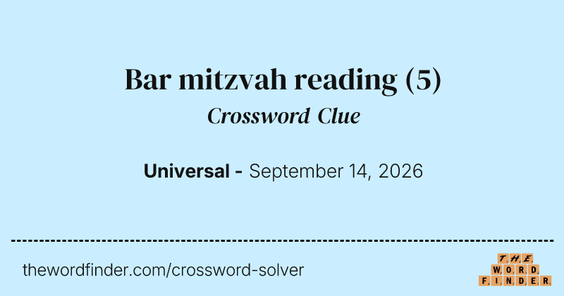 Bar mitzvah reading crossword clue image