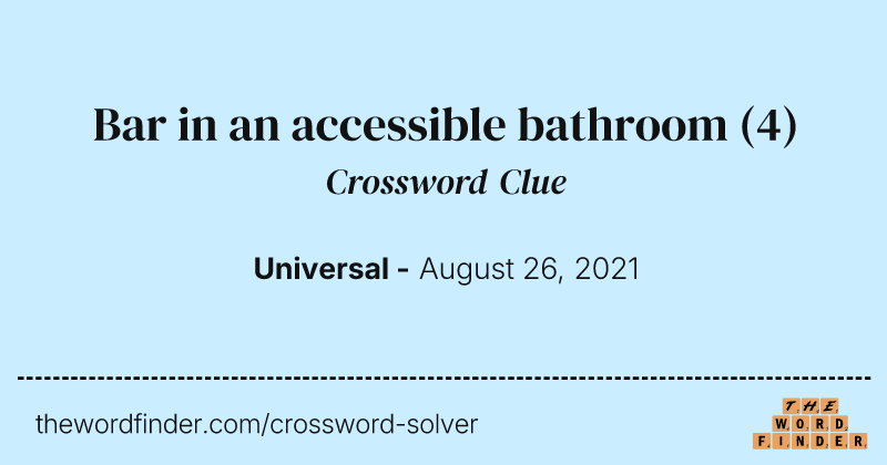 Bar in an accessible bathroom crossword clue image
