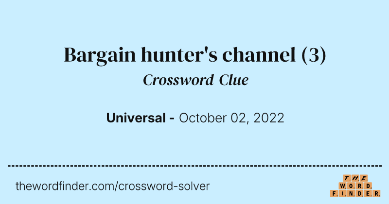 Bargain hunter's channel crossword clue image