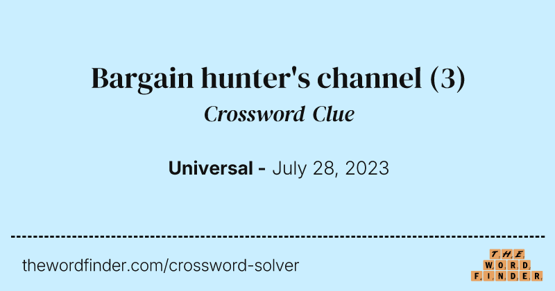Bargain hunter's channel crossword clue image