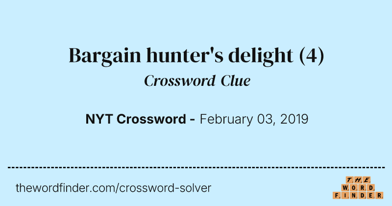 Bargain hunter's delight crossword clue image