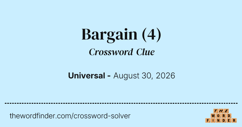 Bargain crossword clue image