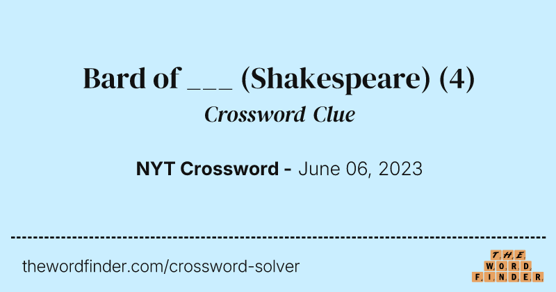 Bard of ___ (Shakespeare) crossword clue image