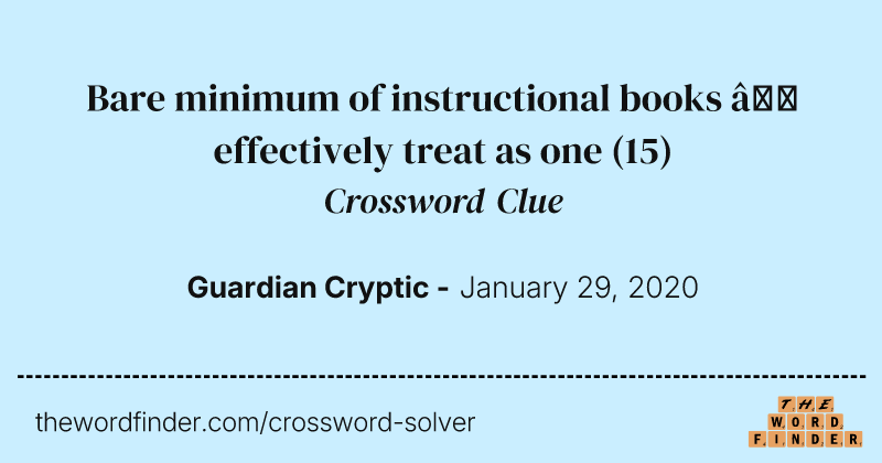 Bare minimum of instructional books — effectively treat as one crossword clue image