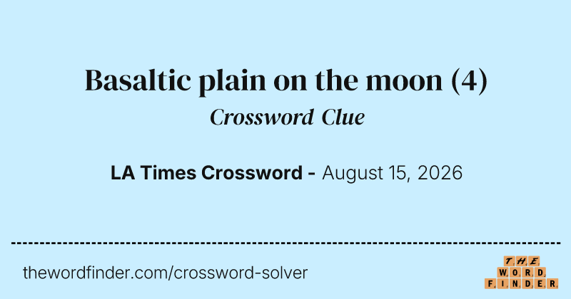 Basaltic plain on the moon crossword clue image