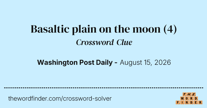 Basaltic plain on the moon crossword clue image
