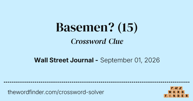 Basemen? crossword clue image