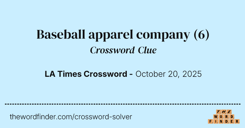 Baseball apparel company crossword clue image