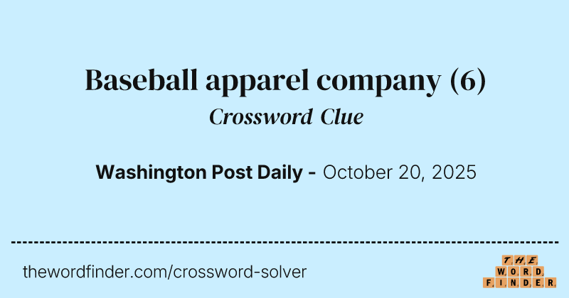 Baseball apparel company crossword clue image