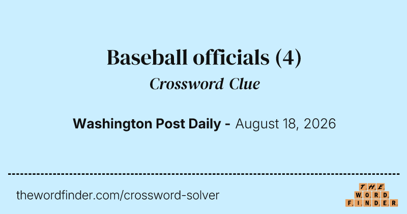 Baseball officials crossword clue image