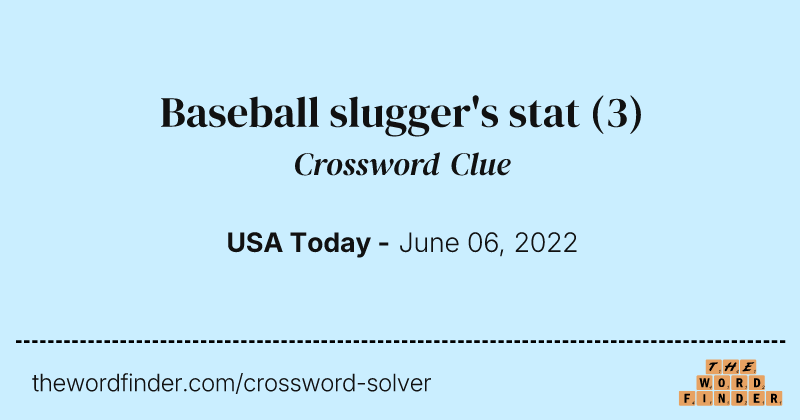 Baseball slugger's stat crossword clue image
