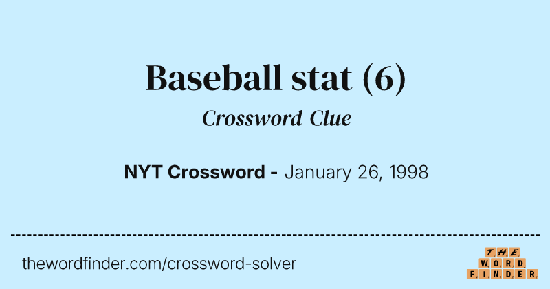 Baseball stat crossword clue image