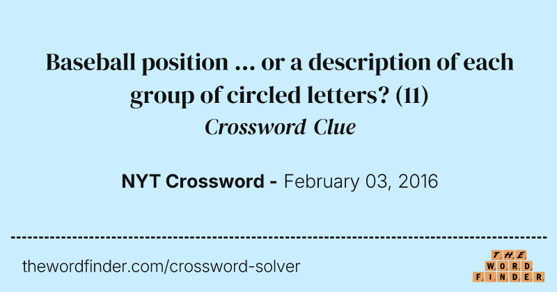 Baseball position ... or a description of each group of circled letters? crossword clue image