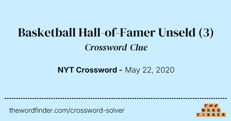 Basketball Hall-of-Famer Unseld crossword clue image