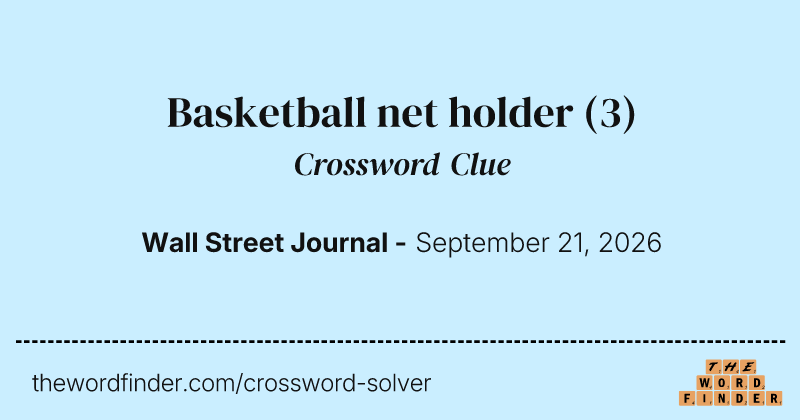 Basketball net holder crossword clue image