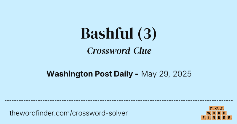 Bashful crossword clue image