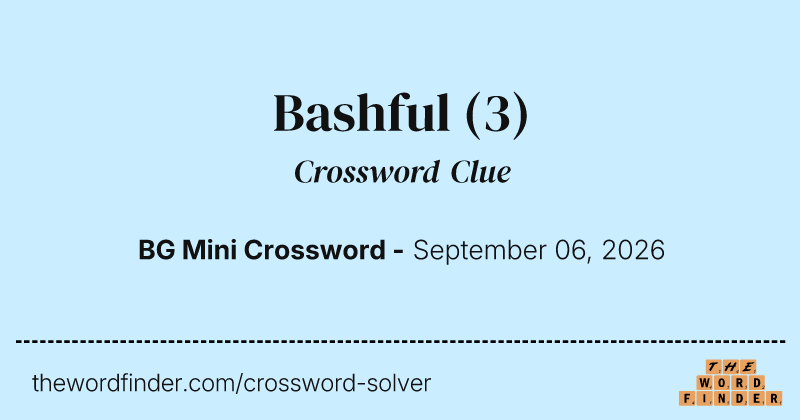 Bashful crossword clue image