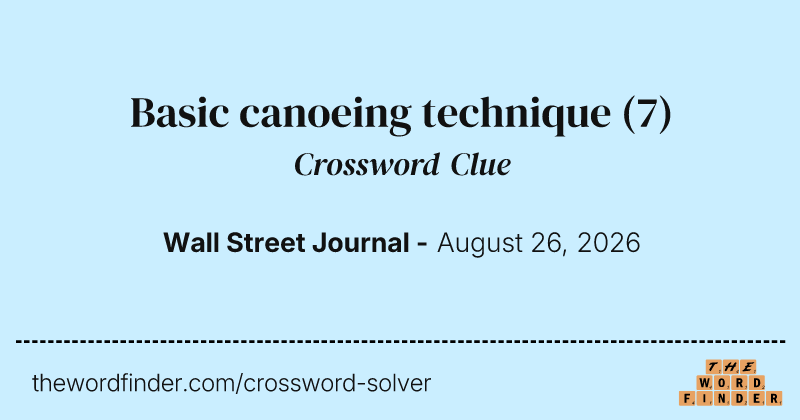 Basic canoeing technique crossword clue image