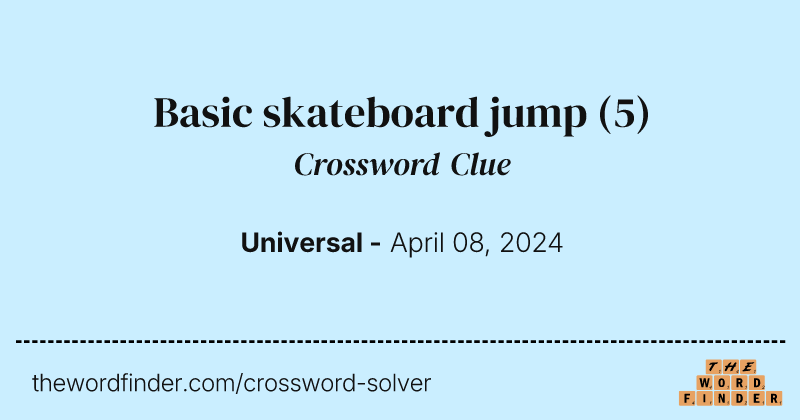 Basic skateboard jump crossword clue image