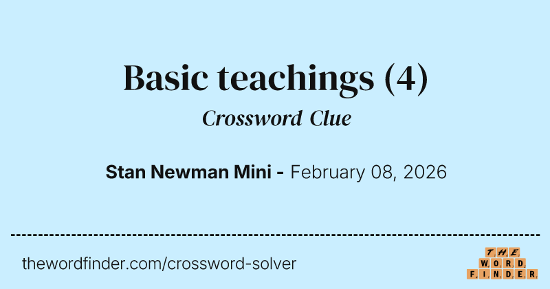 Basic teachings crossword clue image