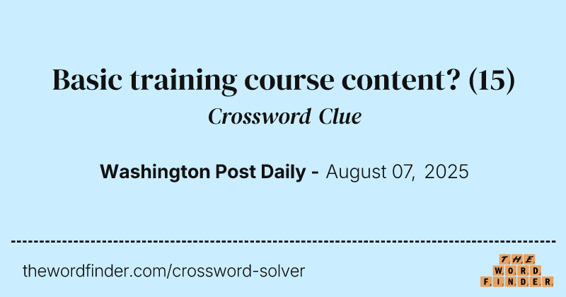 Basic training course content? crossword clue image