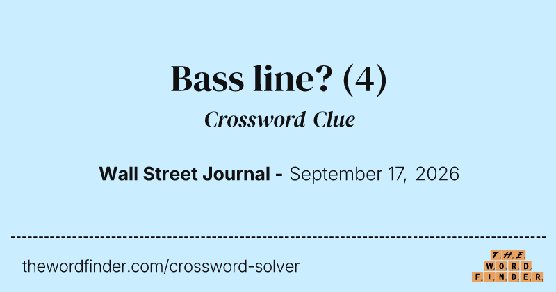 Bass line? crossword clue image