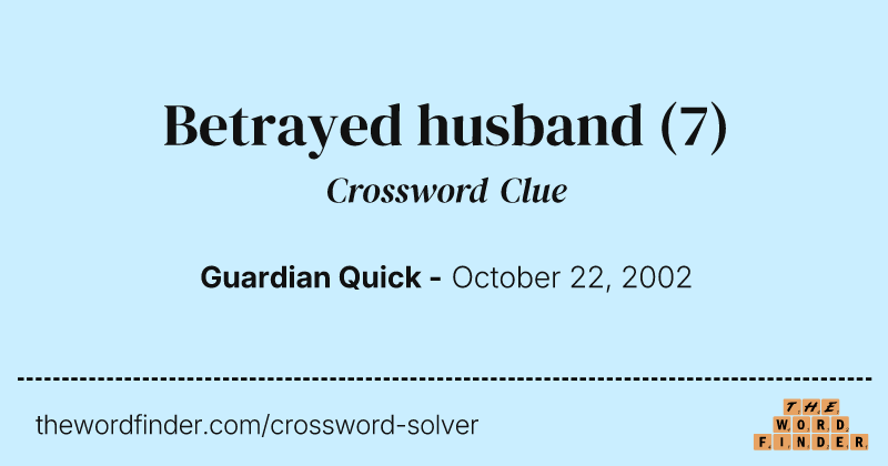 Betrayed husband crossword clue image