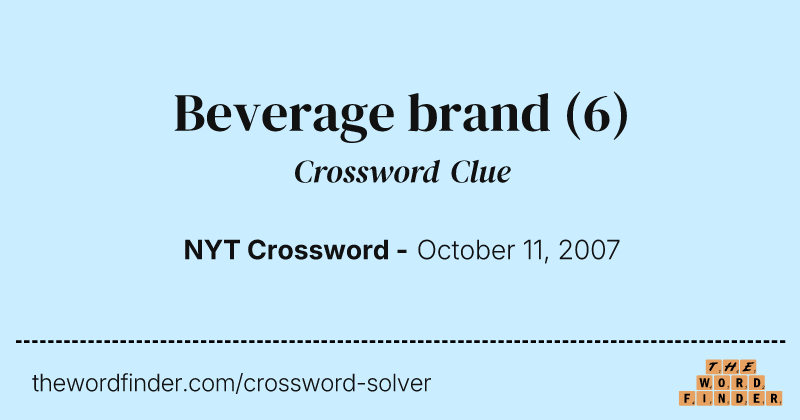 Beverage brand crossword clue image