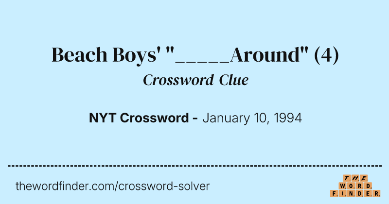 Beach Boys' "_____Around" crossword clue image
