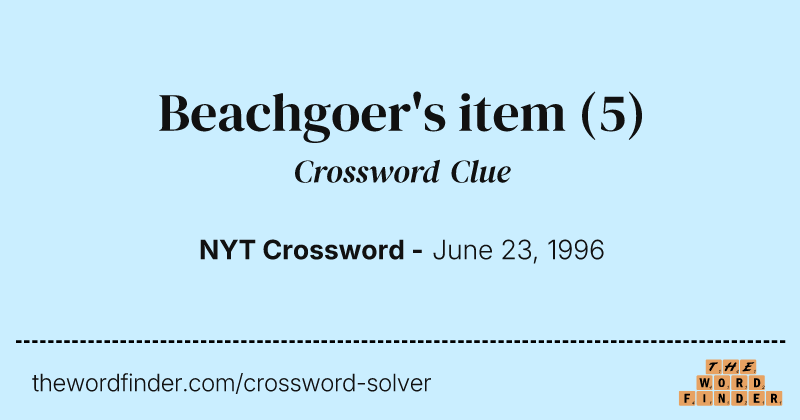 Beachgoer's item crossword clue image