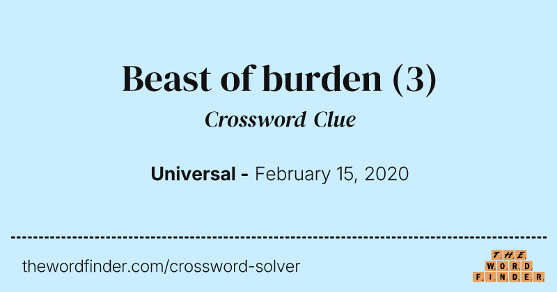 Beast of burden crossword clue image