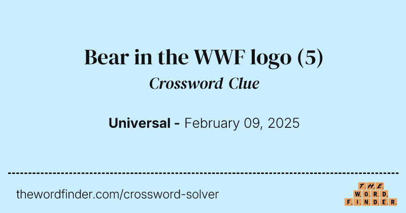 Bear in the WWF logo crossword clue image
