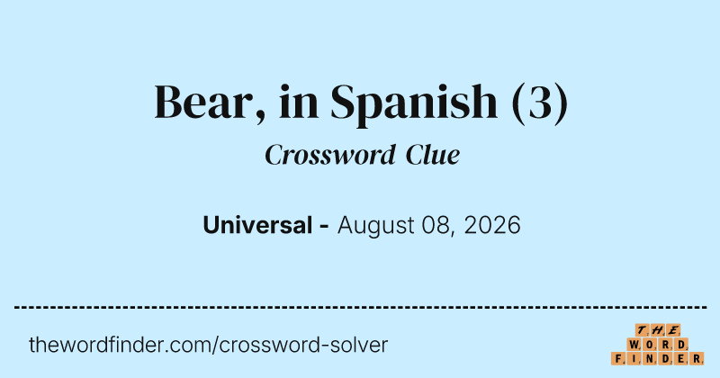 Bear, in Spanish crossword clue image