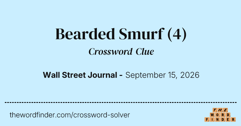 Bearded Smurf crossword clue image