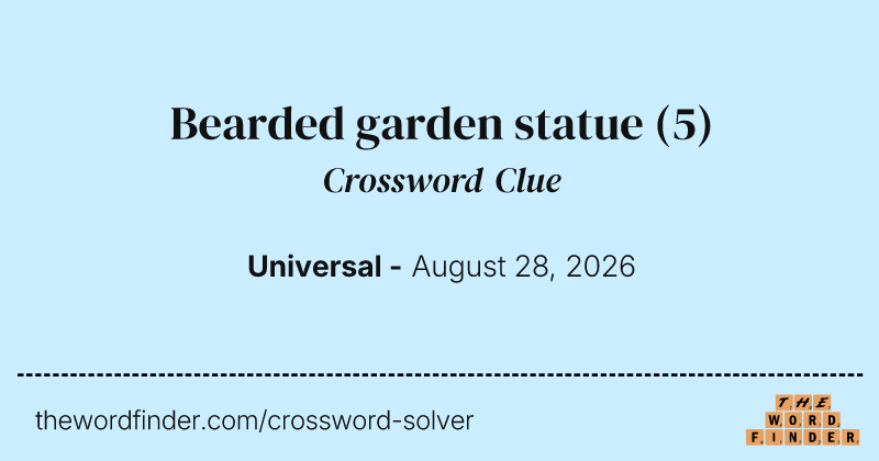 Bearded garden statue crossword clue image
