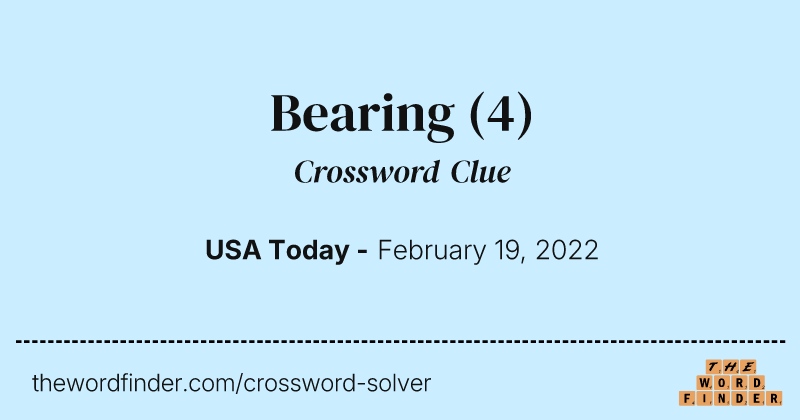 Bearing crossword clue image